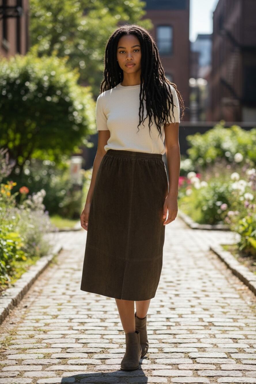 Genuine Suede Pencil Skirt